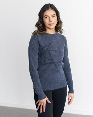 Fager Charlie Cashmino & Wool Sweater Navy - Horse Bit Emporium