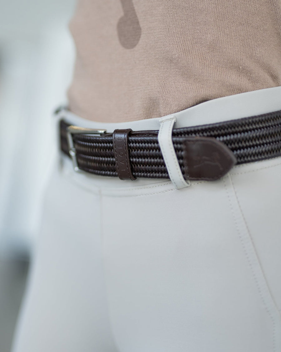 Fager Elastic Leather Belt Brown - Horse Bit Emporium