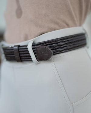 Fager Elastic Leather Belt Brown - Horse Bit Emporium