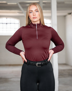 Fager Emma Long Sleeve Burgundy - Horse Bit Emporium