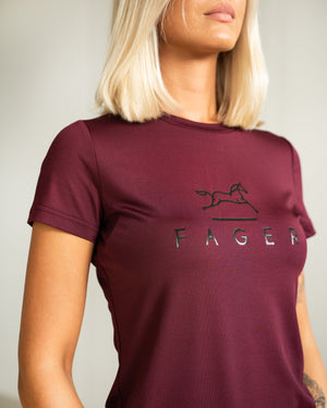 Fager Fia Short Sleeve T-shirt Burgundy - Horse Bit Emporium