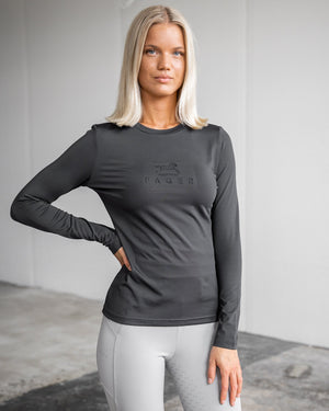 Fager Ida Long Sleeve T-Shirt Dark Grey - Horse Bit Emporium