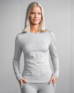 Fager Ida Long Sleeve T-Shirt Light Grey - Horse Bit Emporium