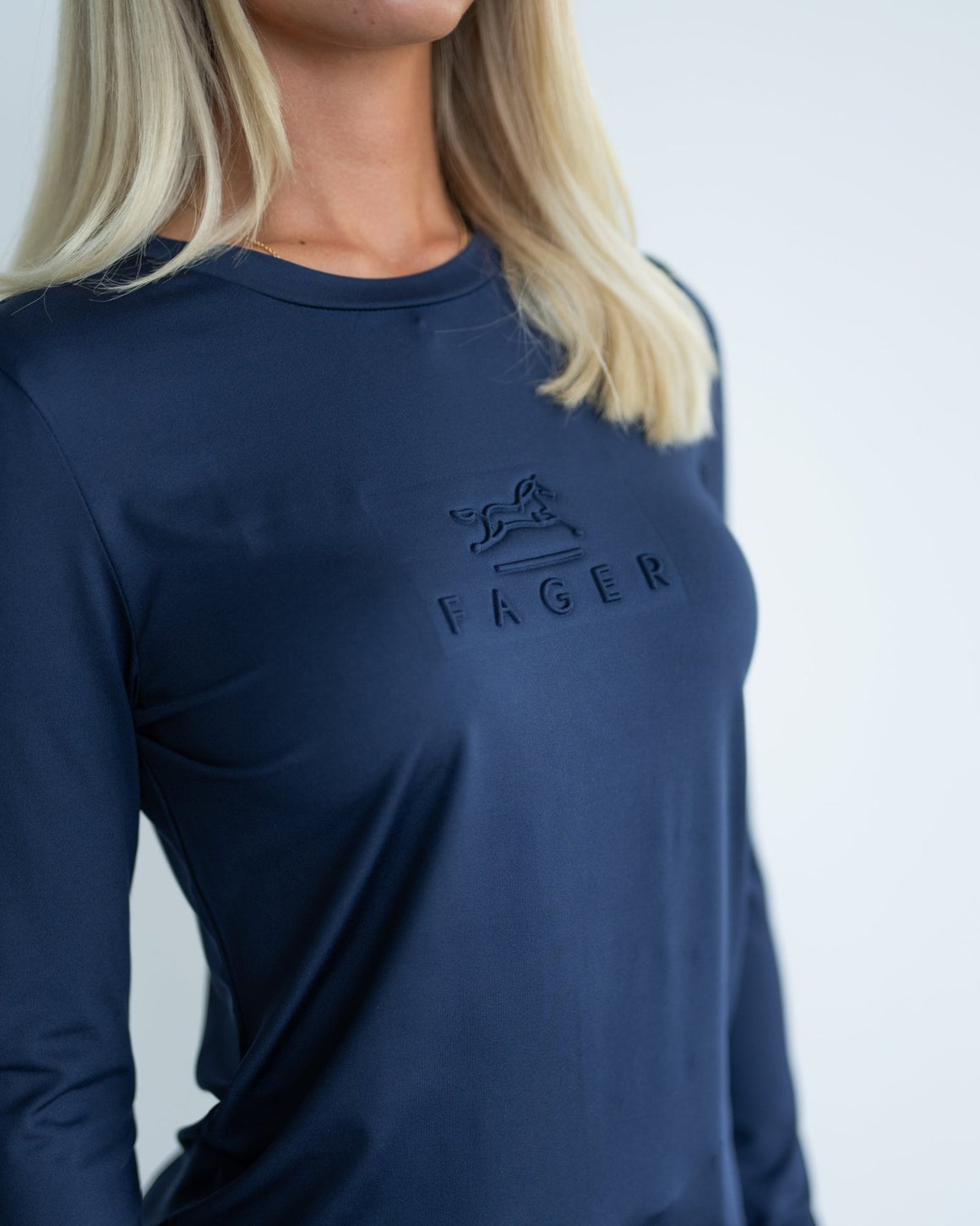 Fager Ida Long Sleeve T-Shirt Navy - Horse Bit Emporium