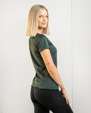 Fager Ida Short Sleeve T-Shirt Dark Green - Horse Bit Emporium