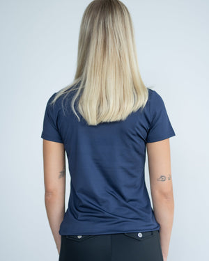 Fager Ida Short Sleeve T-Shirt Navy - Horse Bit Emporium