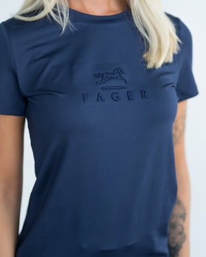 Fager Ida Short Sleeve T-Shirt Navy - Horse Bit Emporium