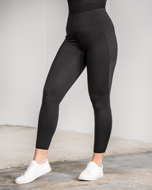 Fager Stella High Waisted Full Seat Comfort Leggings Black - Horse Bit Emporium