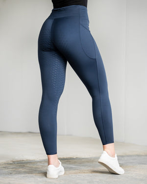 Fager Stella High Waisted Full Seat Comfort Leggings Navy - Horse Bit Emporium