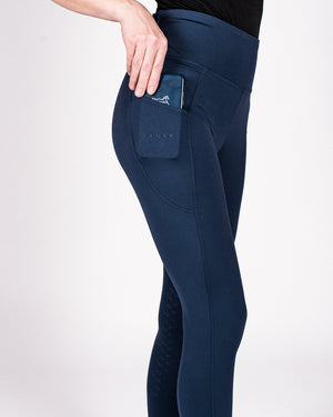 Fager Stella High Waisted Full Seat Comfort Leggings Navy - Horse Bit Emporium