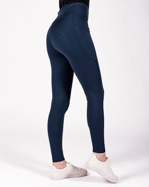 Fager Stella High Waisted Full Seat Comfort Leggings Navy - Horse Bit Emporium