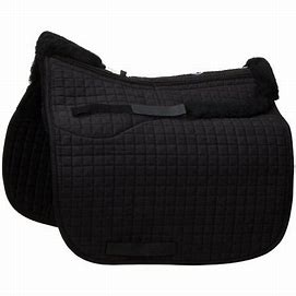 Majyk Equipe Dressage Pad Correction with Impact Shims Black Merino Wool - Horse Bit Emporium