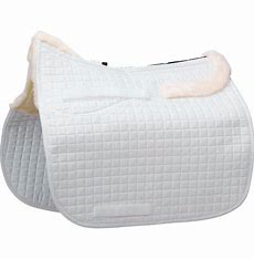 Majyk Equipe Dressage Pad Correction with Impact Shims White Merino Wool - Horse Bit Emporium