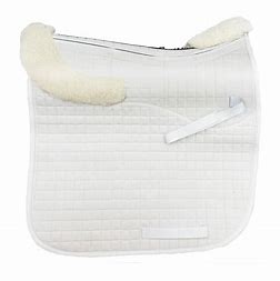 Majyk Equipe Dressage Pad Correction with Impact Shims White Merino Wool - Horse Bit Emporium