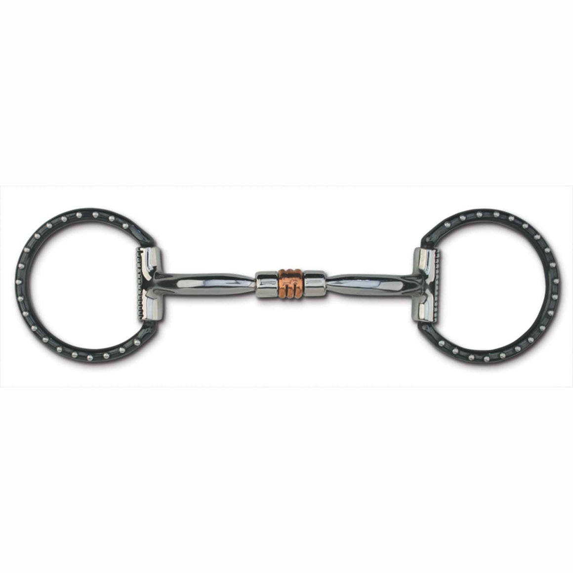 Myler Black Steel Western Dee Comfort Snaffle with Copper Roller MB03 - Horse Bit Emporium