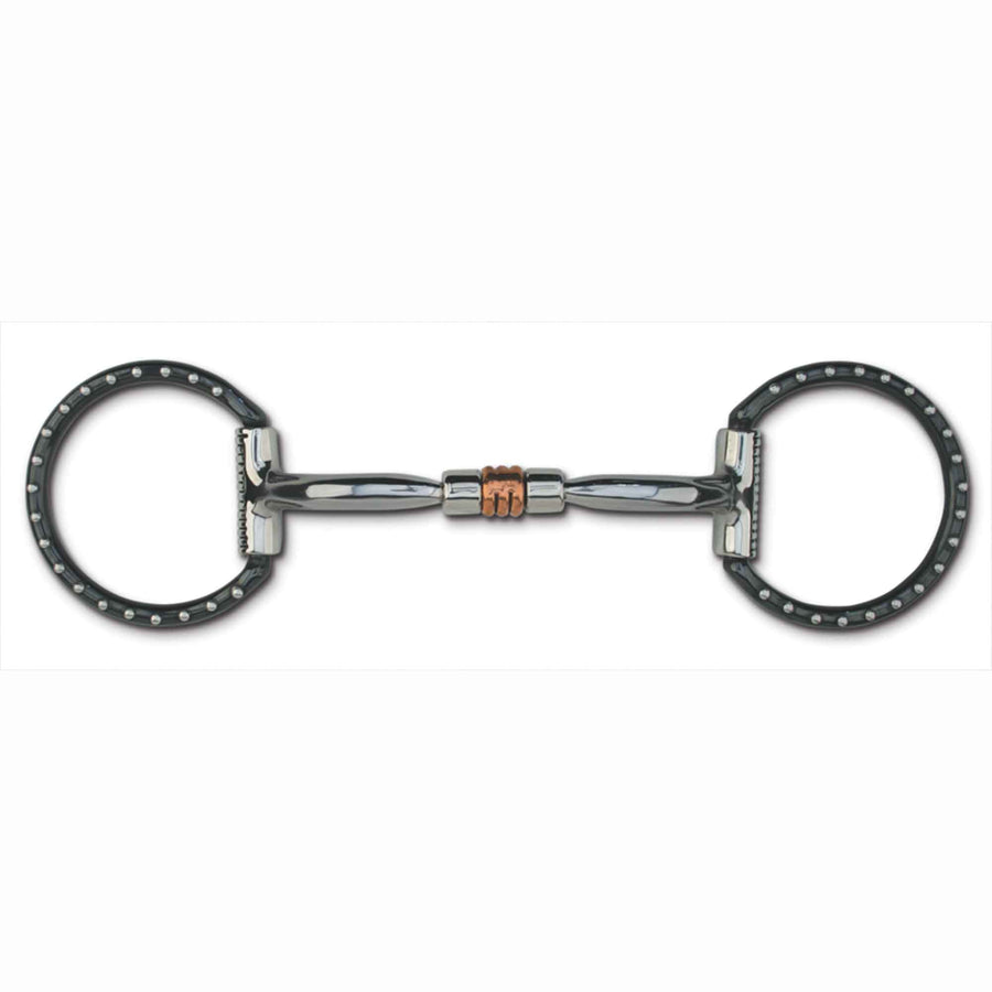 Myler Black Steel Western Dee Comfort Snaffle with Copper Roller MB03 - Horse Bit Emporium