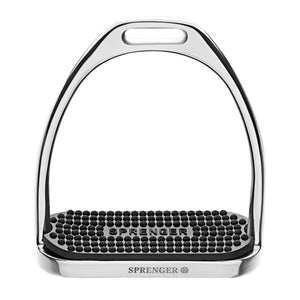 Sprenger Fillis Stirrups Stainless Steel with Black Tread - Horse Bit Emporium