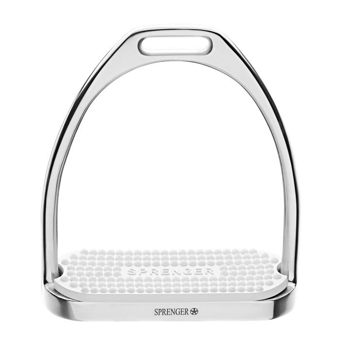 Sprenger Fillis Stirrups Stainless Steel with White Tread - Horse Bit Emporium