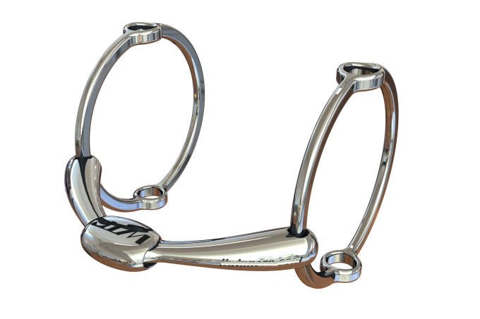 Winning Tongue Plate Polo Gag 100mm Rings - Horse Bit Emporium